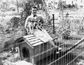 John Gilbert in his back yard, 1924